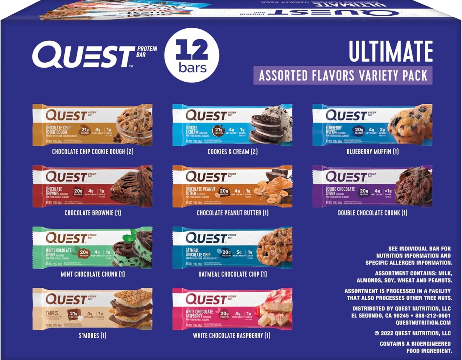 Quest Nutrition Ultimate Variety Pack Protein Bars, High Protein, Low Carb, Gluten Free, Keto Friendly, 12 Count Quest Nutrition Ultimate Variety Pack Protein Bars, High Protein, Low Carb, Gluten Free, Keto Friendly, 12 Count