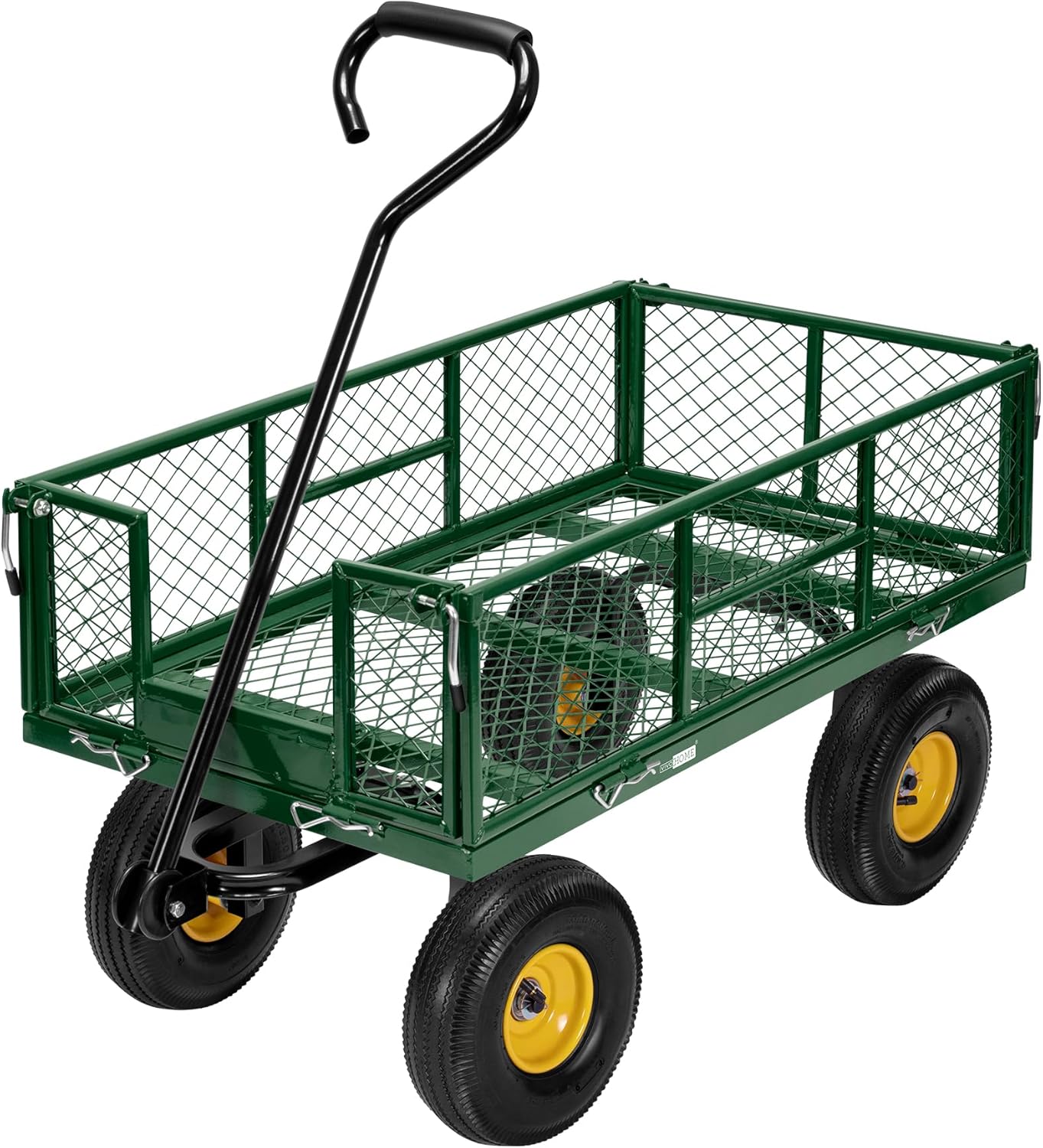 VIVOHOME Heavy Duty 880 Lbs Capacity Mesh Steel Garden Cart Folding Utility Wagon with Removable Sides and 4.10/3.50-4″ Wheels 10 Inch Tire(Green) VIVOHOME Heavy Duty 880 Lbs Capacity Mesh Steel Garden Cart Folding Utility Wagon with Removable Sides and 4.10/3.50-4″ Wheels 10 Inch Tire(Green)