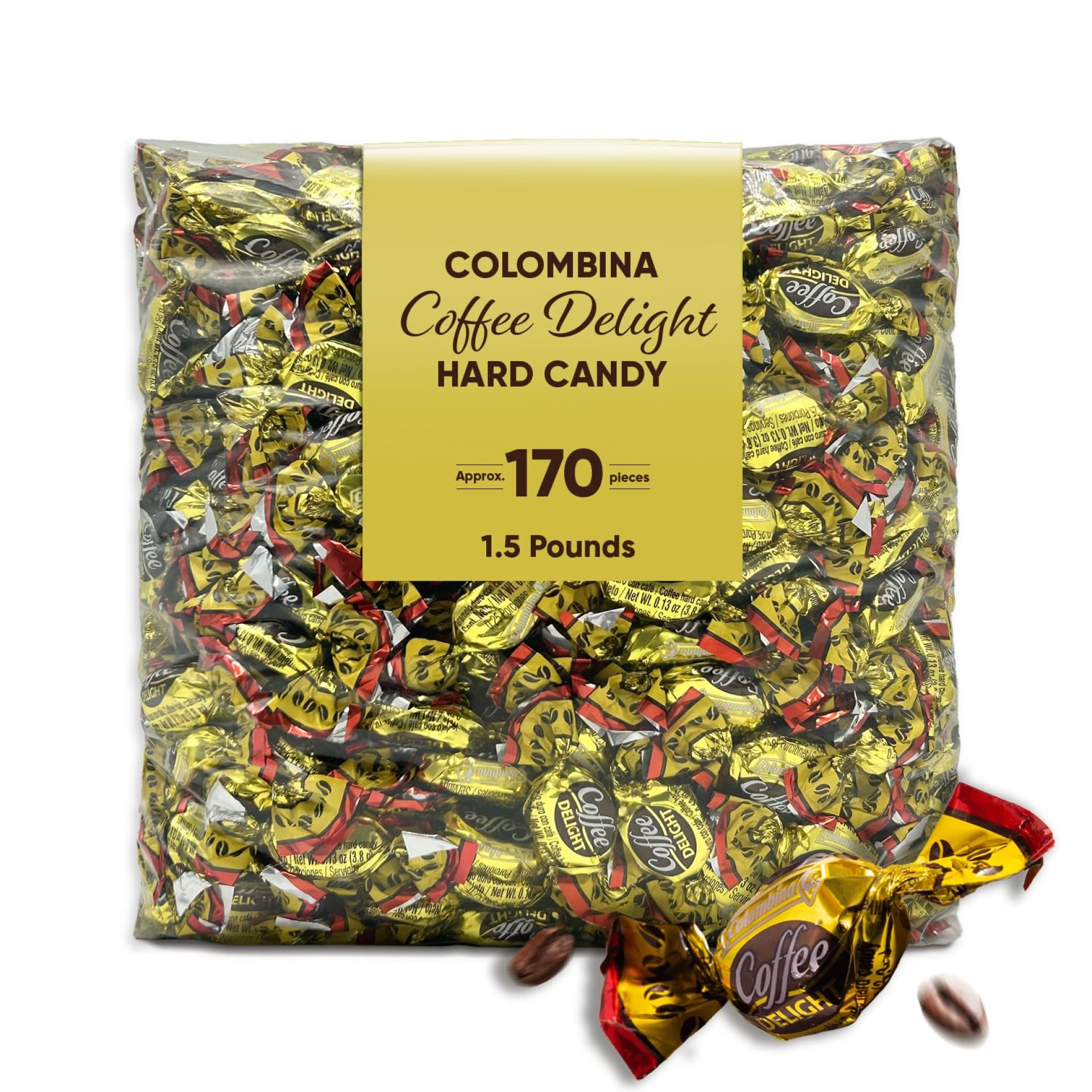 Coffee Delight Hard Candy – 1.5 Pounds approx 170 pieces Authentic colmbiann Coffee Treats – Perfect Treat to Share With Friends – Family & Coworkers – Coffee Candy Individually Wrapped – Coffee Flavored Hard Candy – colmbiann Coffee Delight Candy Coffee Delight Hard Candy – 1.5 Pounds approx 170 pieces Authentic colmbiann Coffee Treats – Perfect Treat to Share With Friends – Family & Coworkers – Coffee Candy Individually Wrapped – Coffee Flavored Hard Candy – colmbiann Coffee Delight Candy