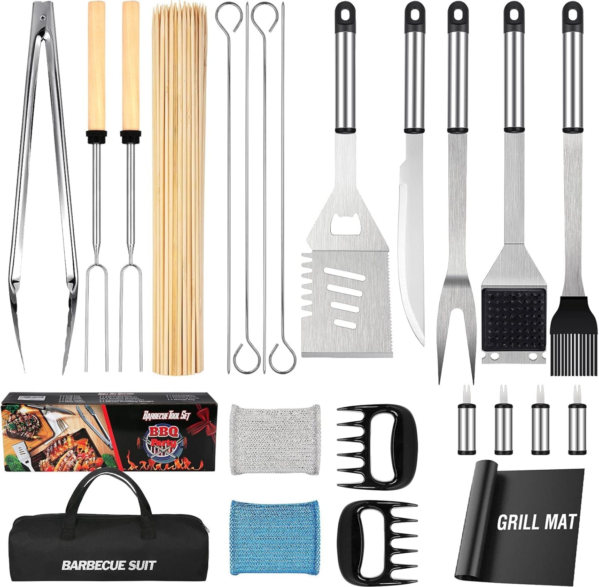 Grill Tools 122PCS Grilling Gifts for Men, for Fathers Day, Christmas, Grill Set BBQ Griddle for Outdoor Grill for Blackstone Weber Traeger Pit Boss Smoker Accessories Grill Tools 122PCS Grilling Gifts for Men, for Fathers Day, Christmas, Grill Set BBQ Griddle for Outdoor Grill for Blackstone Weber Traeger Pit Boss Smoker Accessories