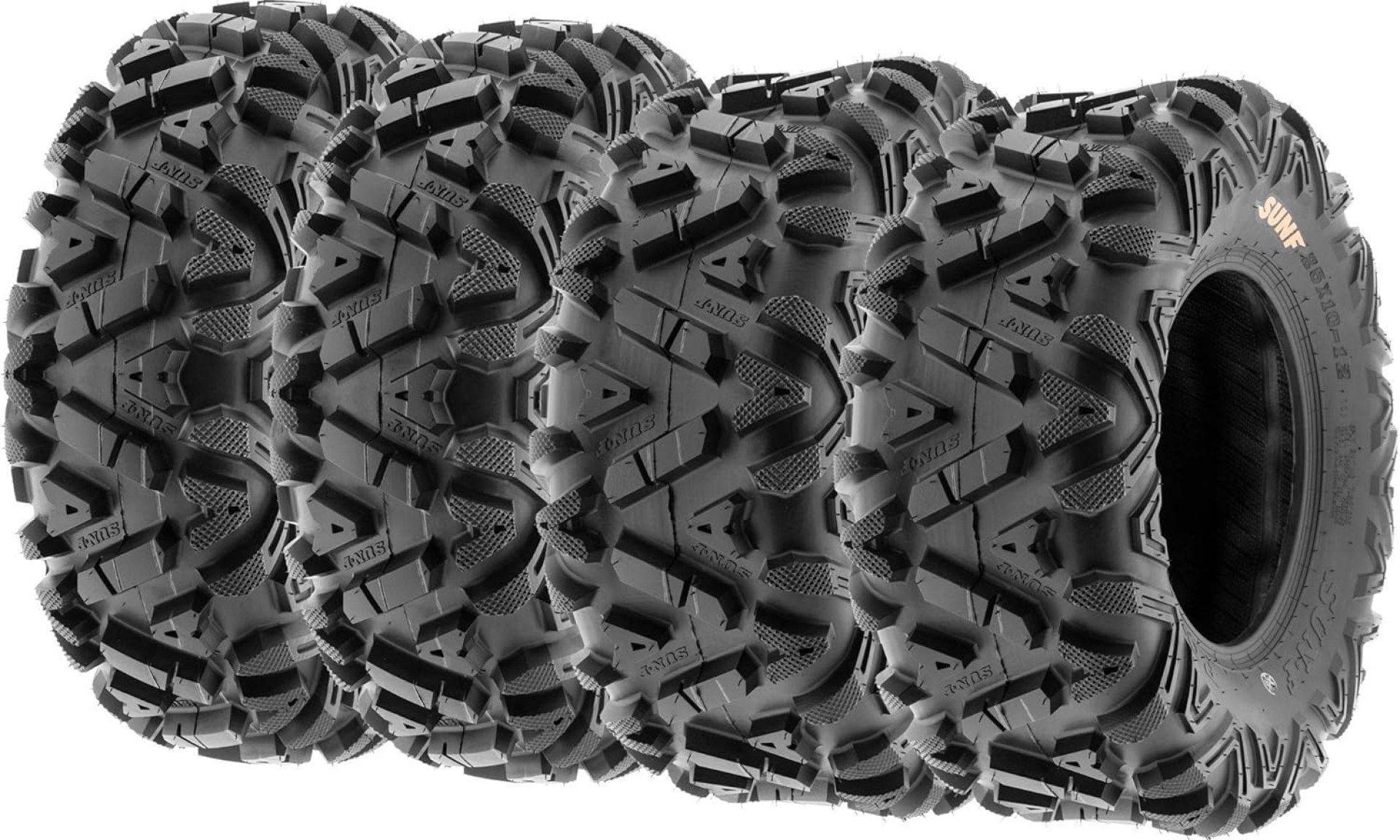 Set of 4 SunF Power.I ATV UTV all-terrain Tires 25×8-12 Front & 25×10-12 Rear, 6 PR, Tubeless A033 Set of 4 SunF Power.I ATV UTV all-terrain Tires 25×8-12 Front & 25×10-12 Rear, 6 PR, Tubeless A033