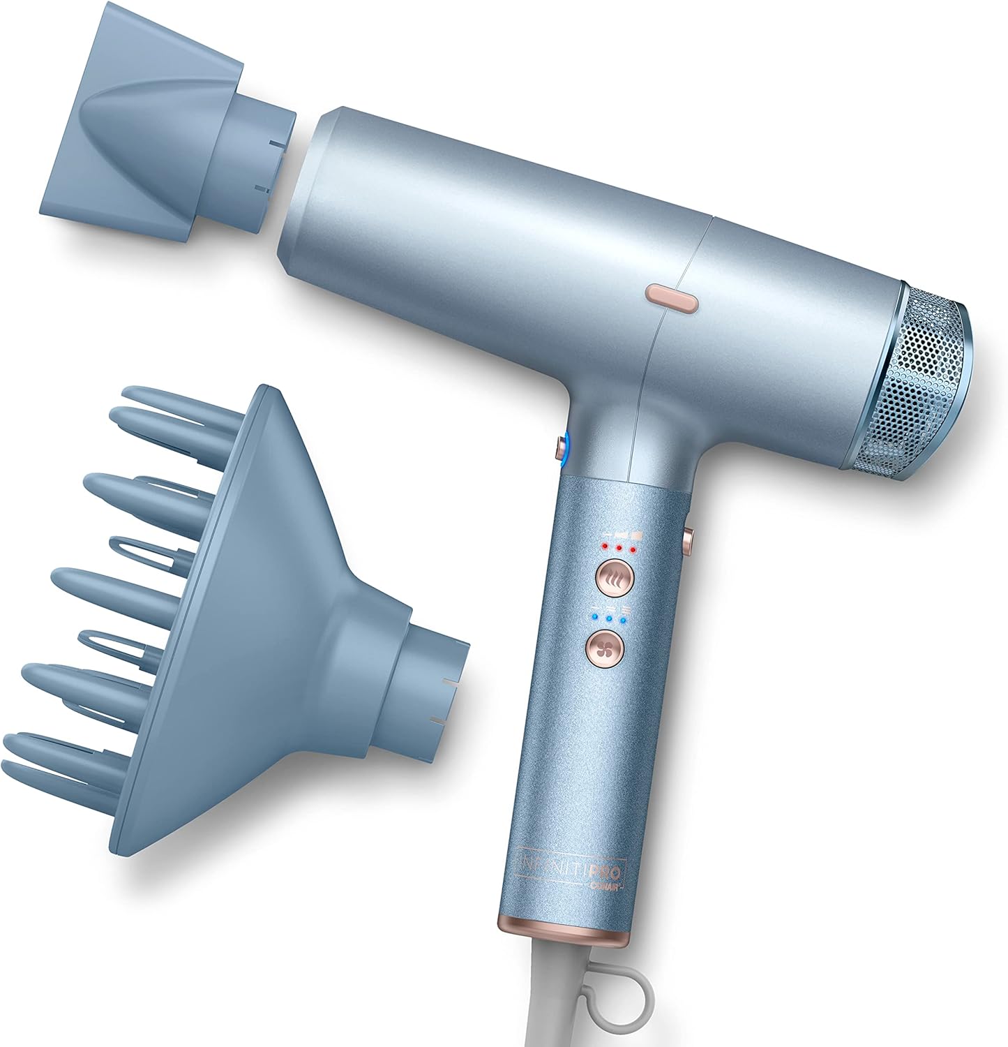 INFINITIPRO by CONAIR DigitalAIRE Hair Dryer | Frizz-Eliminating Hair Dryer with Diffuser | Hair Blow Dryer with Up To 5x More Speed for Higher Air Pressure & Drying Power | Blue INFINITIPRO by CONAIR DigitalAIRE Hair Dryer | Frizz-Eliminating Hair Dryer with Diffuser | Hair Blow Dryer with Up To 5x More Speed for Higher Air Pressure & Drying Power | Blue