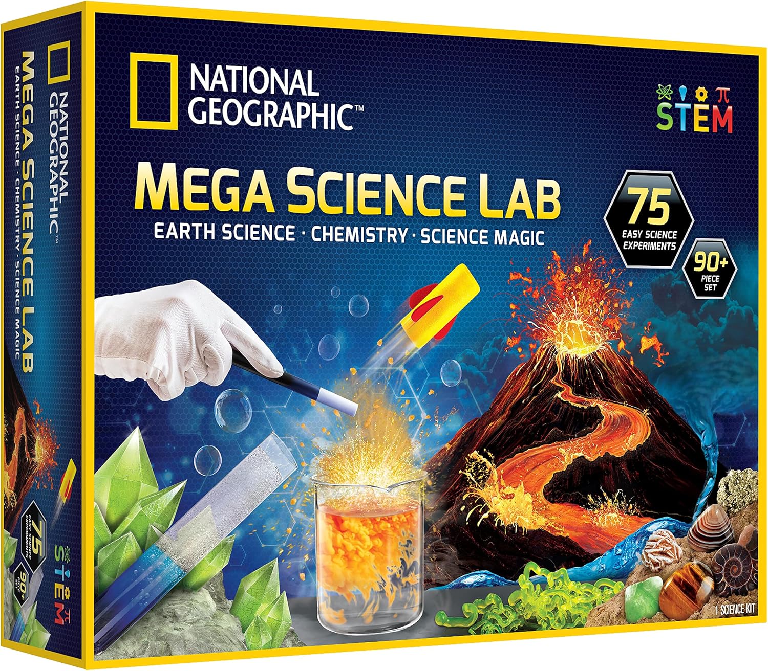 National Geographic Mega Science Lab – Science Kit for Kids with 75 Easy Experiments, Featuring Earth Science, Chemistry Set, and Science Magic STEM Projects for Boys and Girls (Amazon Exclusive) National Geographic Mega Science Lab – Science Kit for Kids with 75 Easy Experiments, Featuring Earth Science, Chemistry Set, and Science Magic STEM Projects for Boys and Girls (Amazon Exclusive)