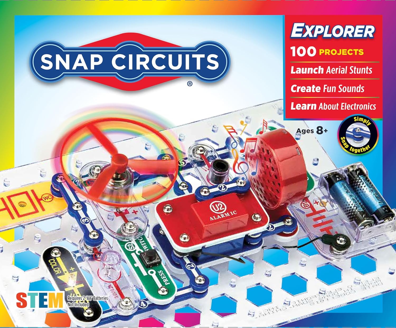 Snap Circuits Jr. SC-100 Electronics Exploration Kit, Over 100 Projects, Full Color Project Manual, 28 Parts, STEM Educational Toy for Kids 8 + Snap Circuits Jr. SC-100 Electronics Exploration Kit, Over 100 Projects, Full Color Project Manual, 28 Parts, STEM Educational Toy for Kids 8 +