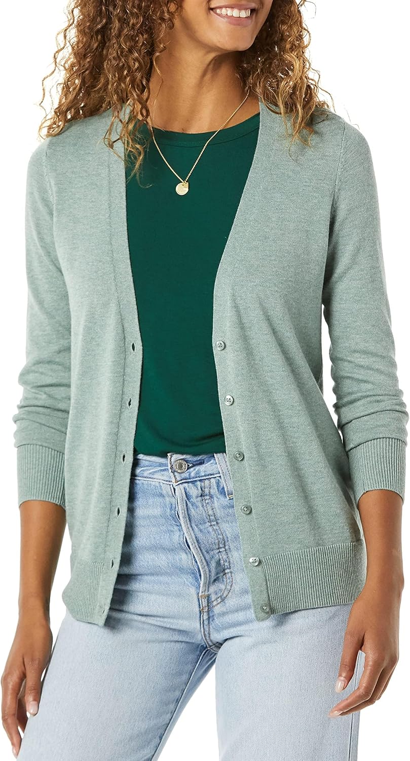 Amazon Essentials Women’s Lightweight V-Neck Cardigan Sweater (Available in Plus Size) Amazon Essentials Women’s Lightweight V-Neck Cardigan Sweater (Available in Plus Size)