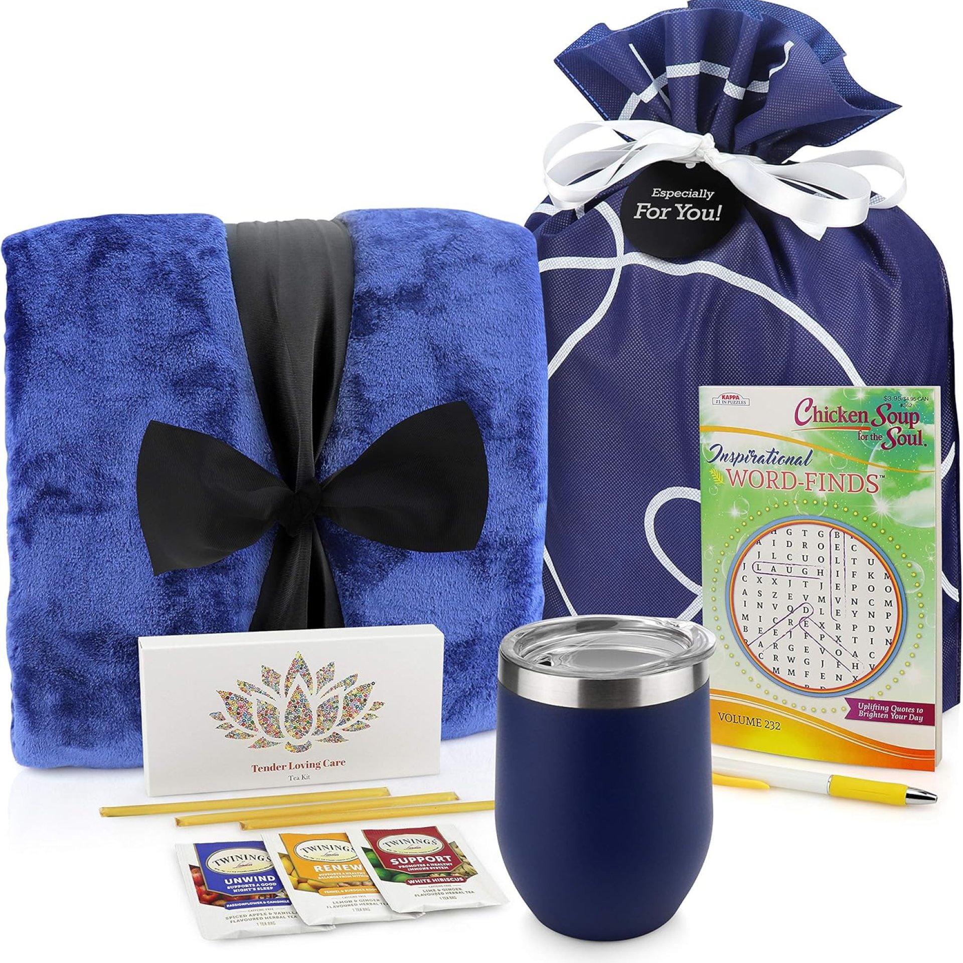 Get Well Soon Gifts for Women or Men – Gift Set Includes Luxury Blanket, Temperature Retention Cup, TLC Tea Kit & Inspirational Word Search Book – After Surgery, Thinking of You Care Package Get Well Soon Gifts for Women or Men – Gift Set Includes Luxury Blanket, Temperature Retention Cup, TLC Tea Kit & Inspirational Word Search Book – After Surgery, Thinking of You Care Package