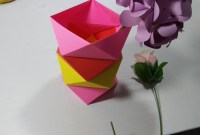 vas bunga dari kertas origami vas bunga dari kertas origami