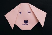 origami of dog face origami of dog face