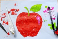 kertas origami pada kolase ditempel menggunakan kertas origami pada kolase ditempel menggunakan