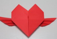 corazon origami con alas corazon origami con alas