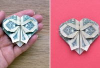 money origami heart with bow money origami heart with bow