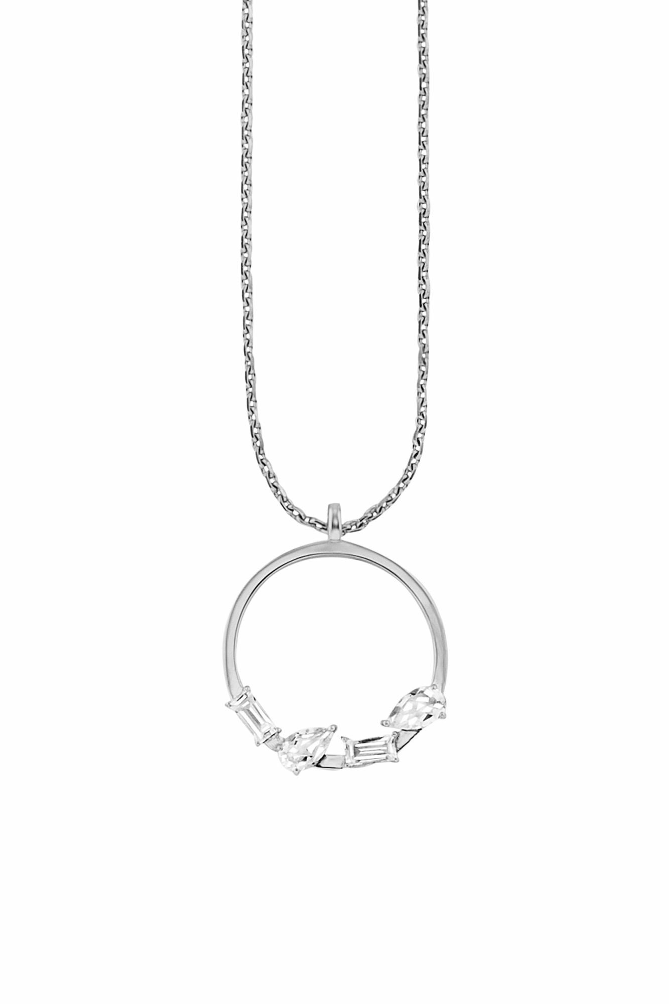 Halskette 925/- Sterling Silber rhodiniert Weißtopas 41178872315998 – Bild 3