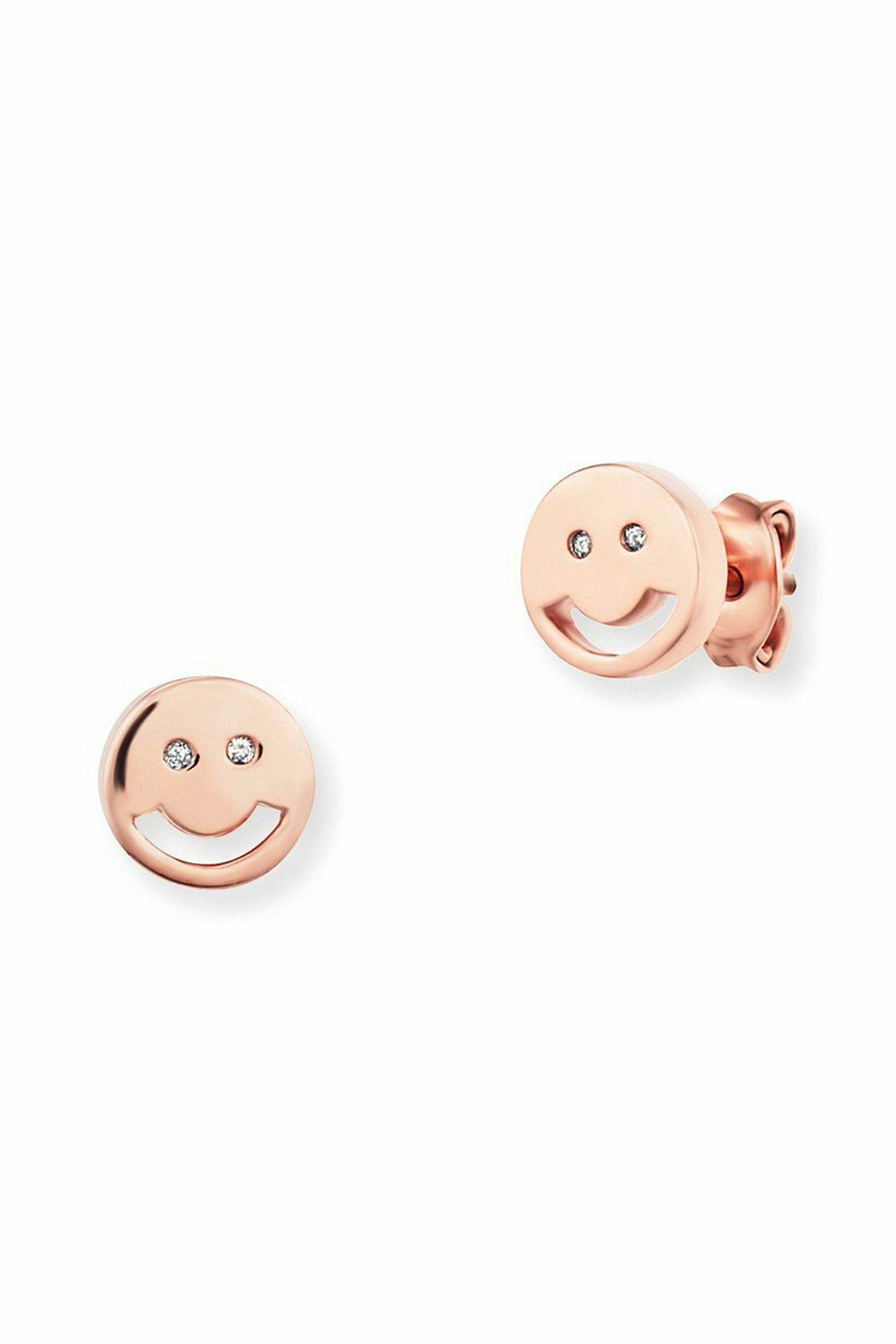 Ohrstecker 925/- Sterling Silber rotvergoldet Smile 41184224051294 – Bild 2