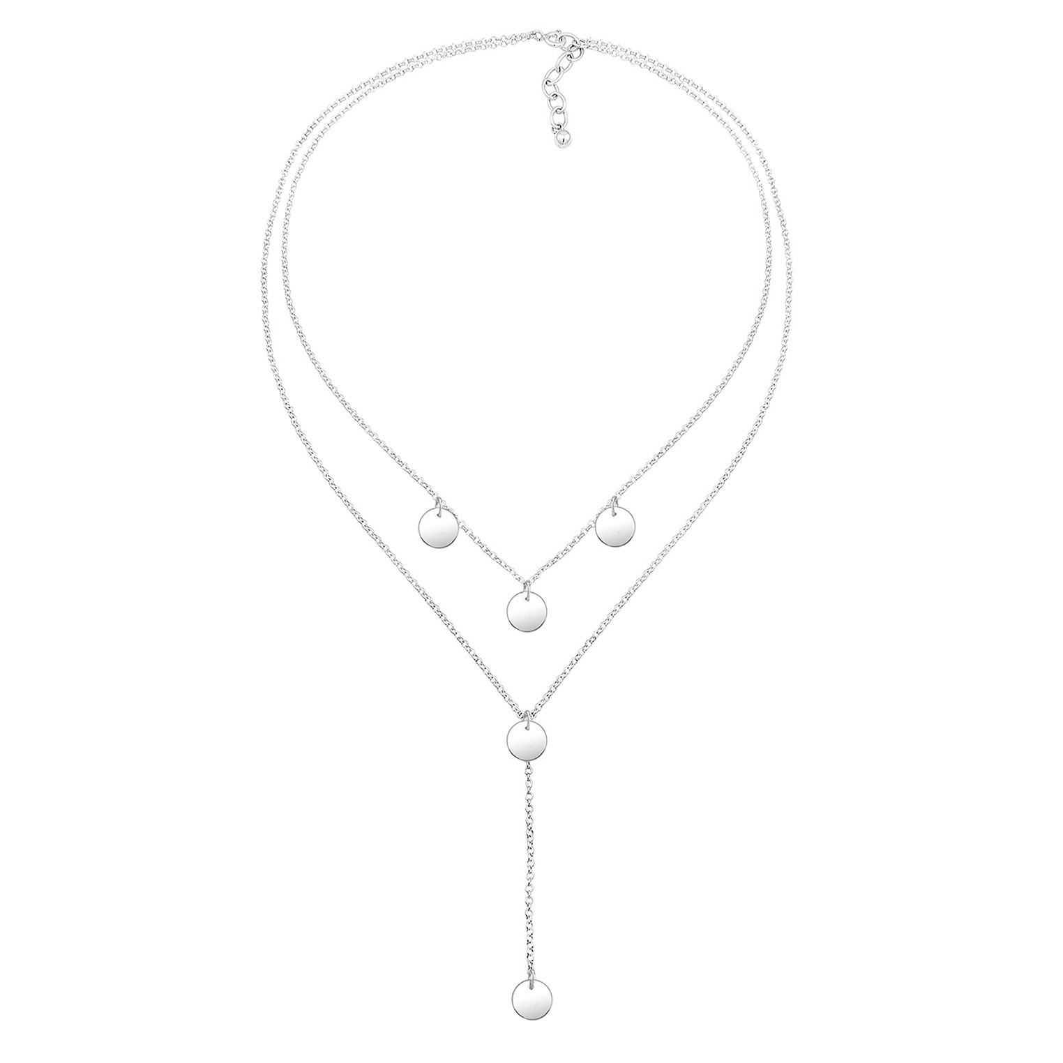 Halskette Y-Kette Geo Layer Plättchen 925 Sterling Silber – Bild 2