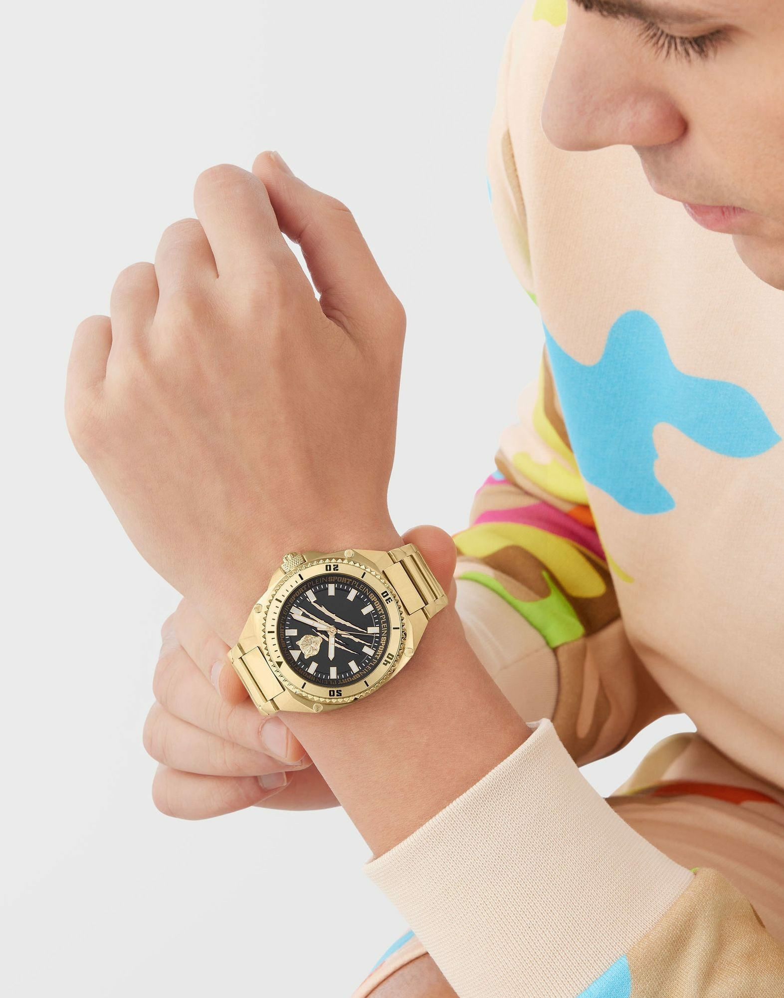 Plein Sport Herren Uhr Thunder Force PS8BA0924 IP Gold Schwarz 47 mm – Bild 3