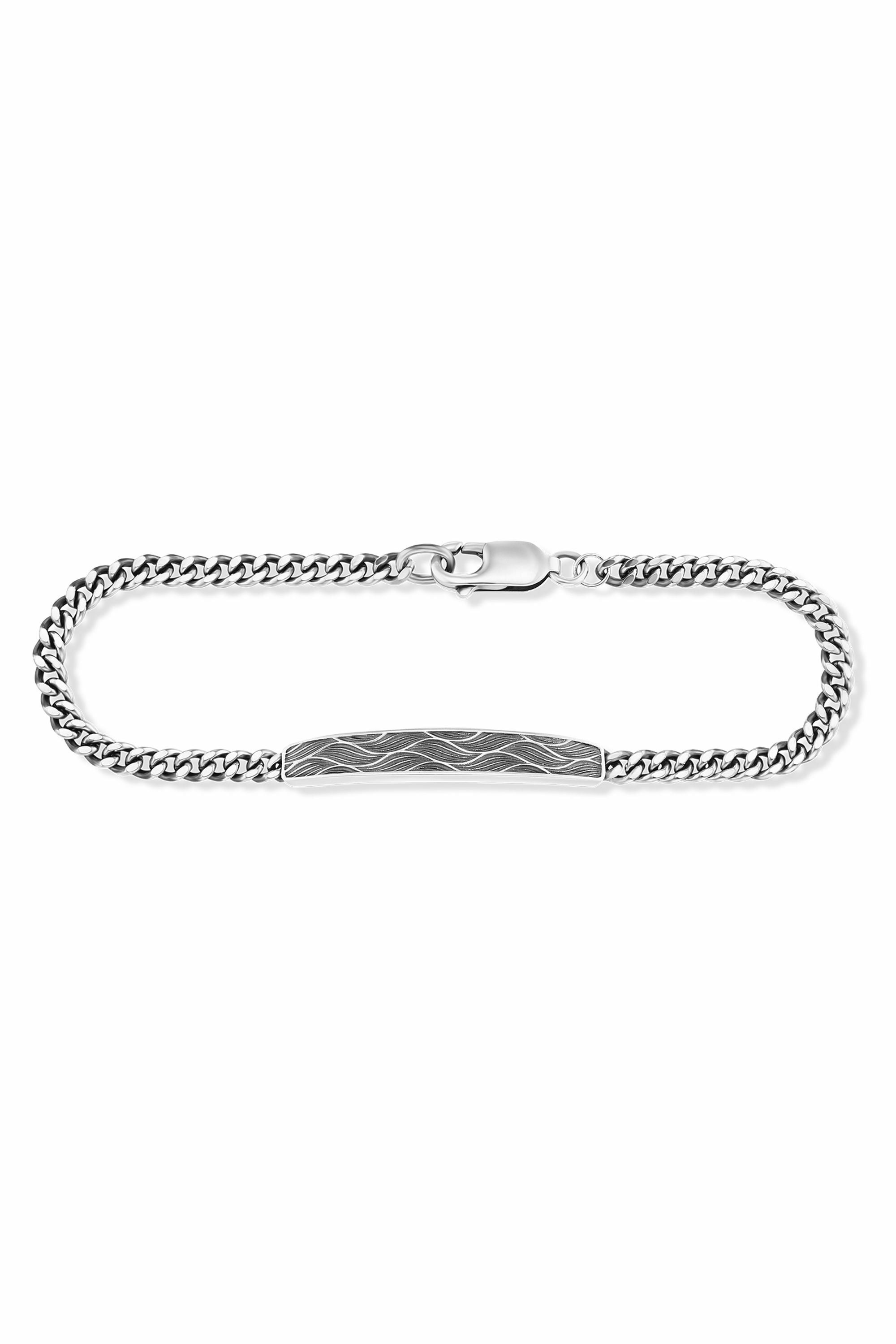 Armband 925/- Sterling Silber oxidiert Wellen 19cm 41184188104798 – Bild 2