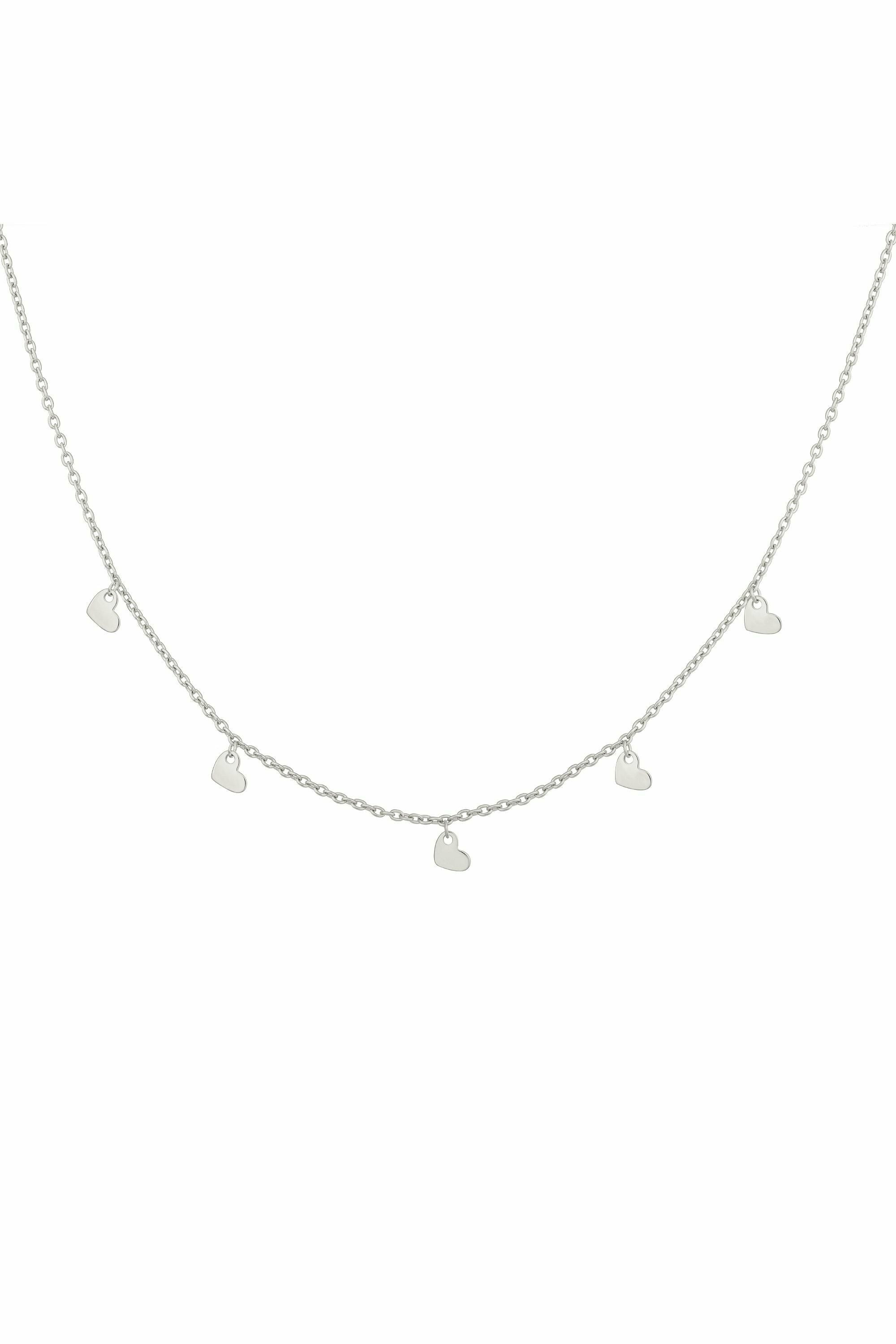 Collier 925 Silber rhodiniert Anhänger Herzen 41184949796958
