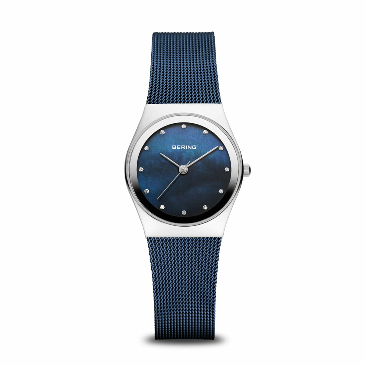 Bering Damen Armbanduhr Classic Silber Glänzend mit Blauem Milanaise-Armband 12... Bering Damen Armbanduhr Classic Silber Glänzend mit Blauem Milanaise-Armband 12...