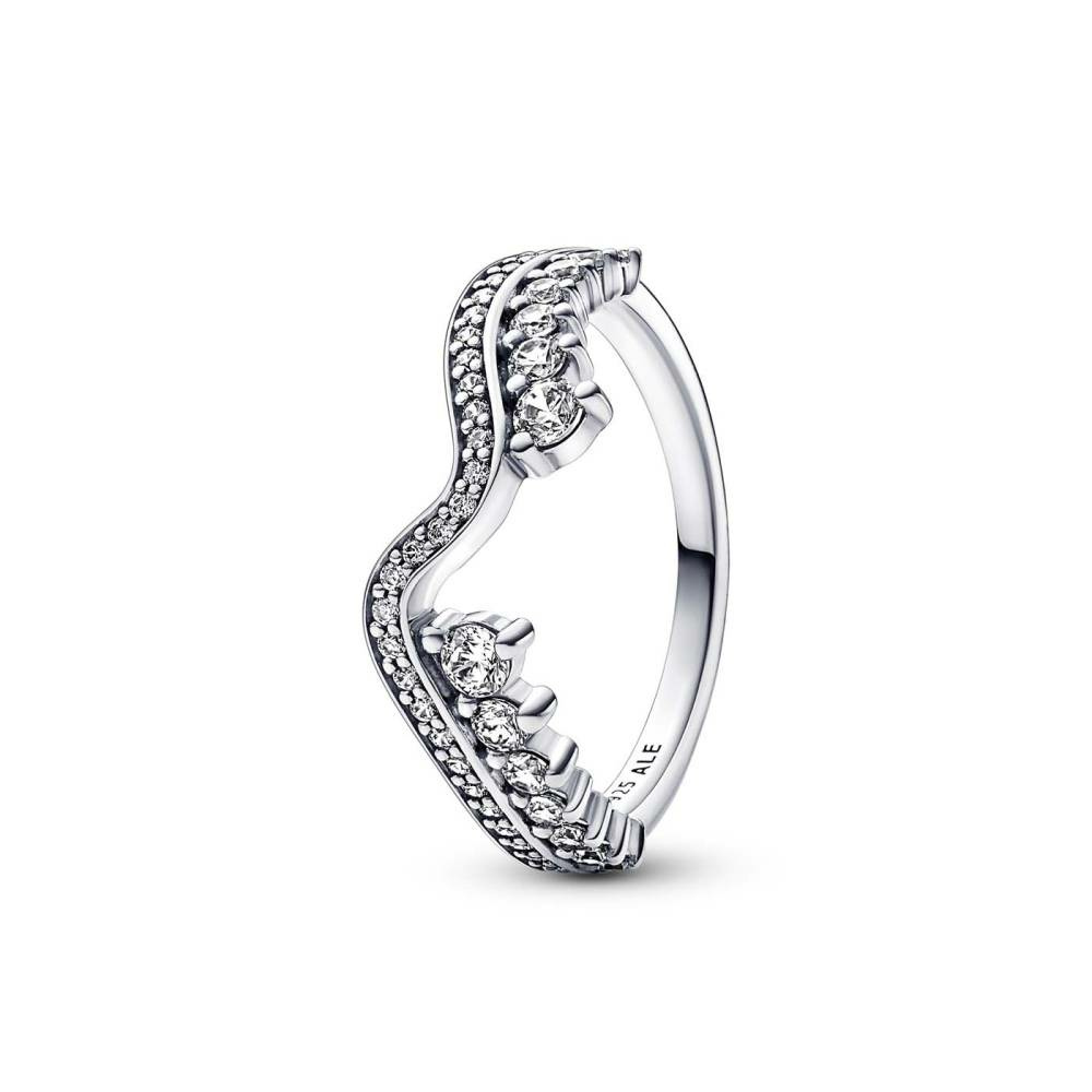 Damen Sparkling Asymmetric Wave Ring 192543C01-52 Damen Sparkling Asymmetric Wave Ring 192543C01-52