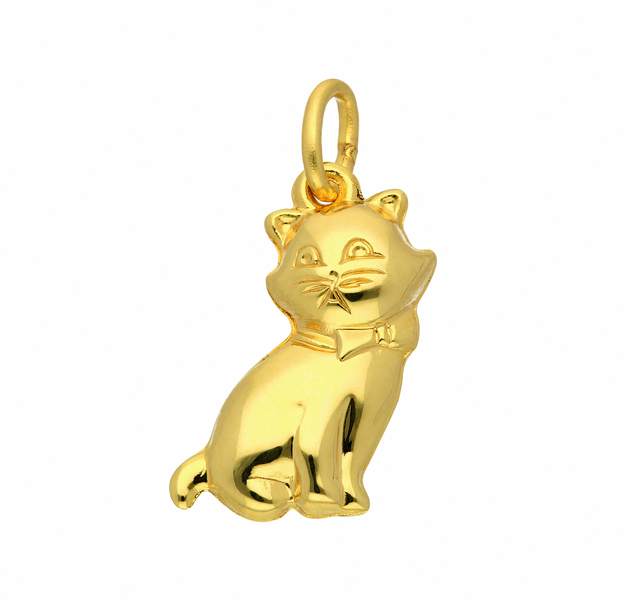 Damen 585 Gold Anhänger Katze – Bild 2