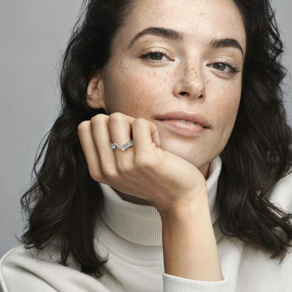 Damen Sparkling Asymmetric Wave Ring 192543C01-52 – Bild 3