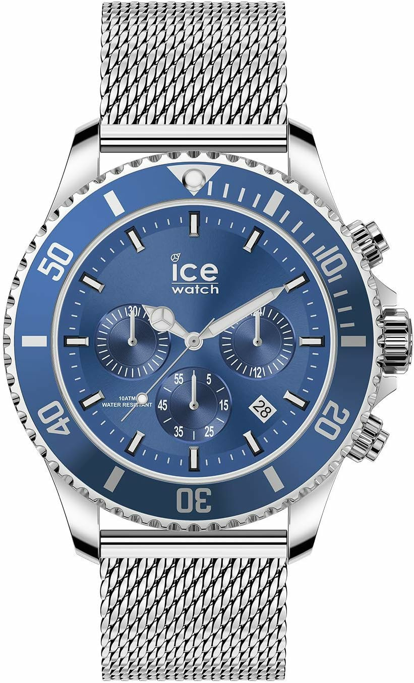 Ice-Watch - ICE steel Mesh blue Chrono - Blaue Herrenuhr mit Metallarmband - Chr... Ice-Watch - ICE steel Mesh blue Chrono - Blaue Herrenuhr mit Metallarmband - Chr...