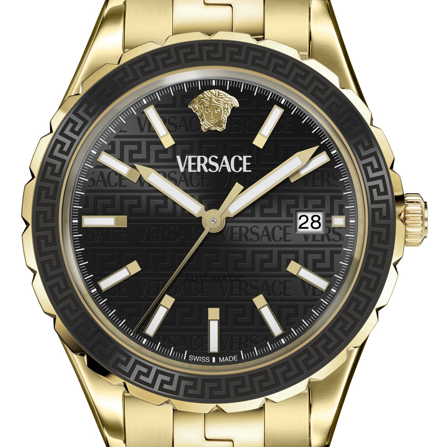 Versace Herren Automatikuhr Hellenyium Gold Schwarz VEQCA0624 – Bild 3