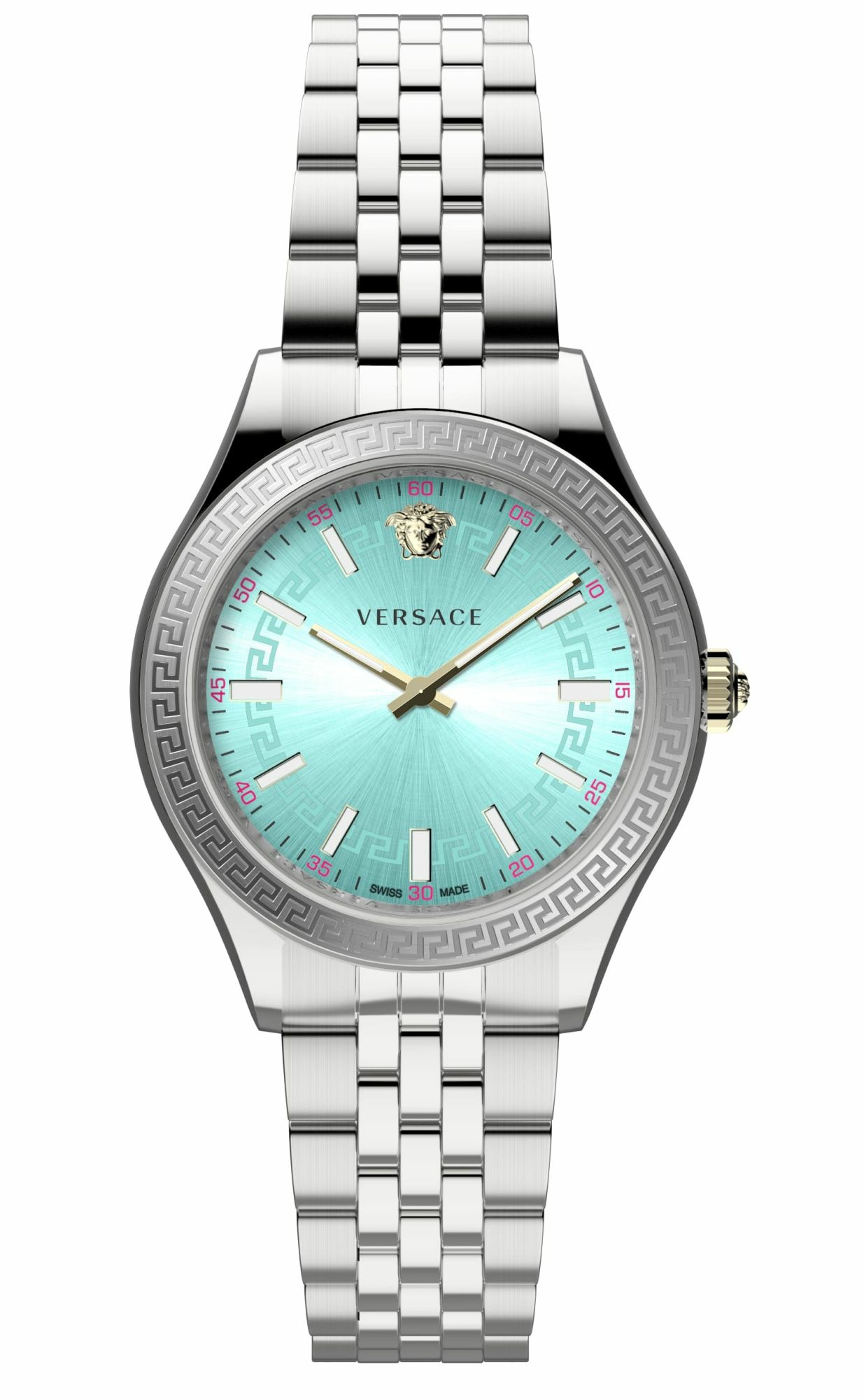 Versace Armbanduhr Damen Hellenyium Lady Silber Blau VEHU00924 – Bild 2