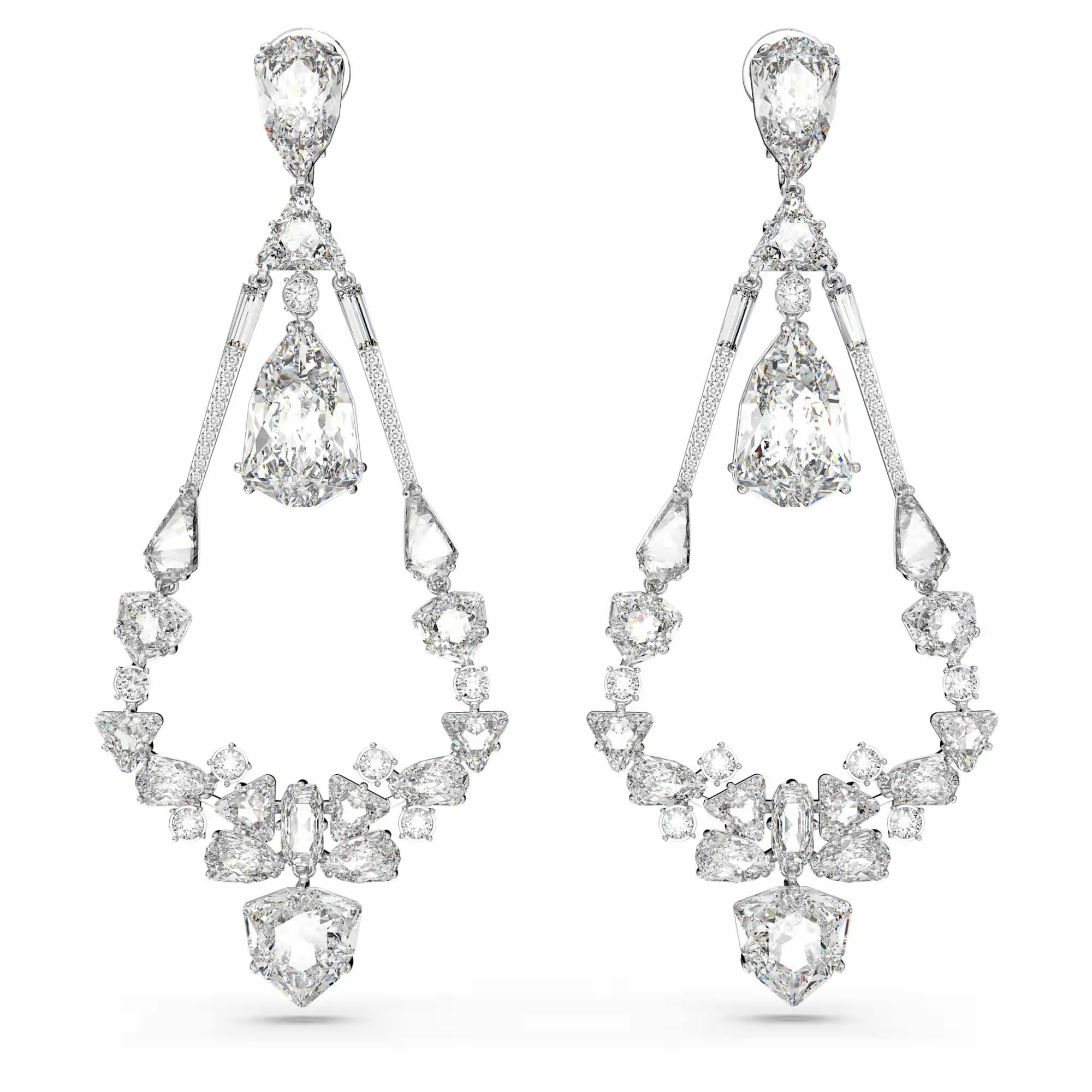 Swarovski Ohrclips Unisex Mesmera Long Chandelier Weiß Rhodiniert 5665827 – Bild 2