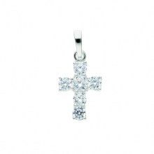 Damen & Herren 925 Silber Kreuz Anhänger mit Zirkonia Damen & Herren 925 Silber Kreuz Anhänger mit Zirkonia