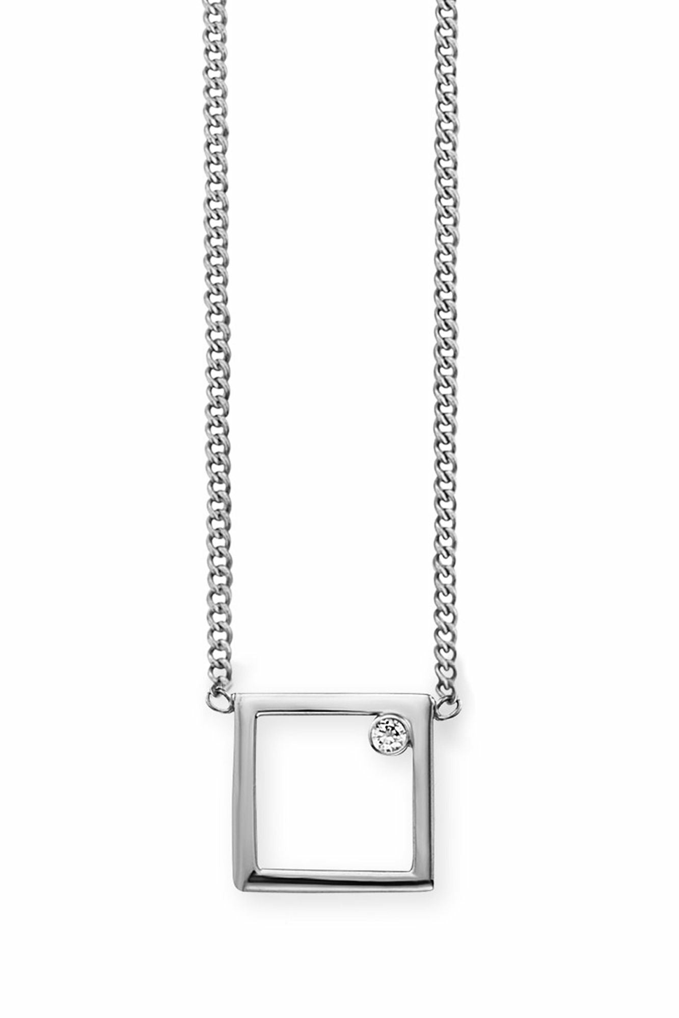 Collier 925 Sterling Silber rhodiniert Rechteck Zirkonia 41184569622622 – Bild 3