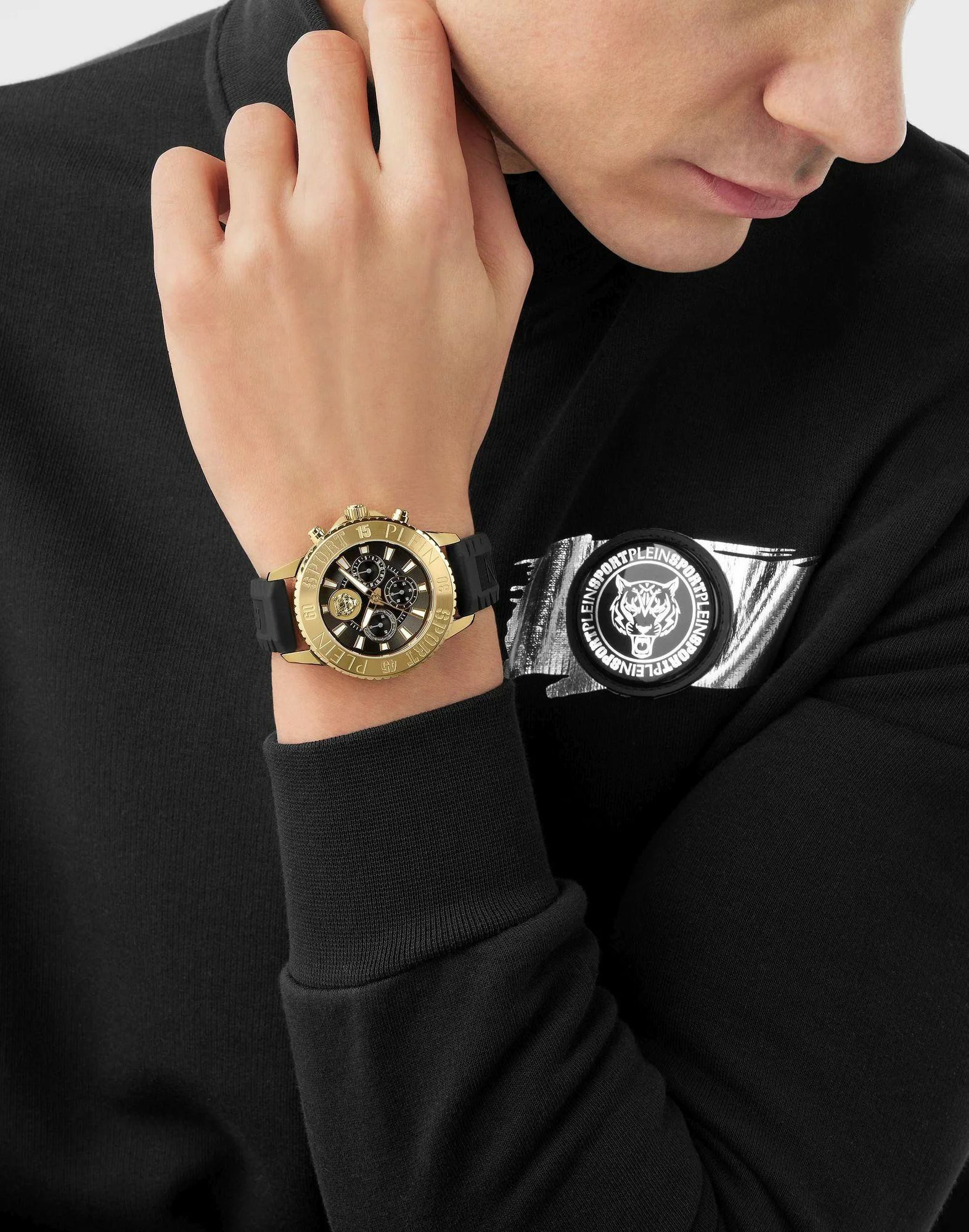 Plein Sport Uhr Herren Glam Chrono Schwarz/Gold PSMEA0224 – Bild 3