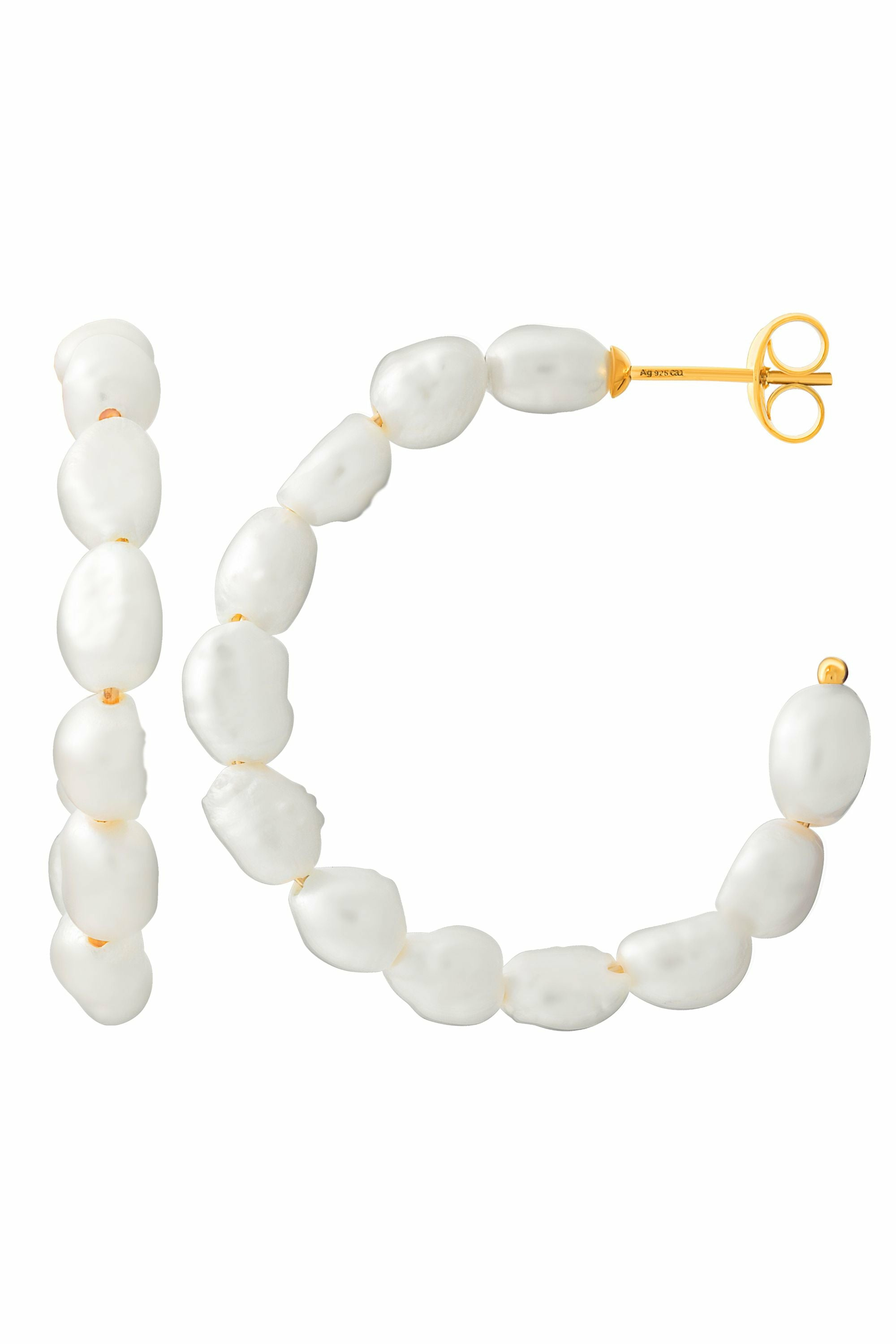 Creole 925 Silber vergoldet Perlen 41185166164062 – Bild 2
