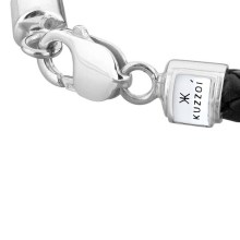 Armband Herren Echtleder Geflochten Karabiner 925 Silber Armband Herren Echtleder Geflochten Karabiner 925 Silber