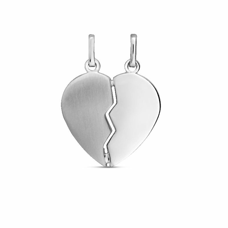 Unisex Gravurplatte teilbares Herz Silber 20.1220.R Unisex Gravurplatte teilbares Herz Silber 20.1220.R