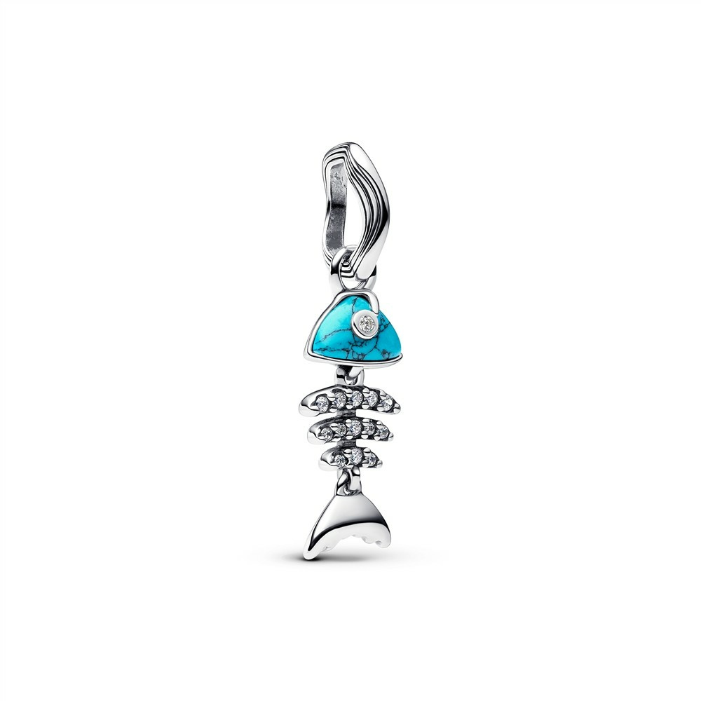 Pandora Moments Türkisfarbener Fischgräte Charm-Anhänger 793894C01 Pandora Moments Türkisfarbener Fischgräte Charm-Anhänger 793894C01