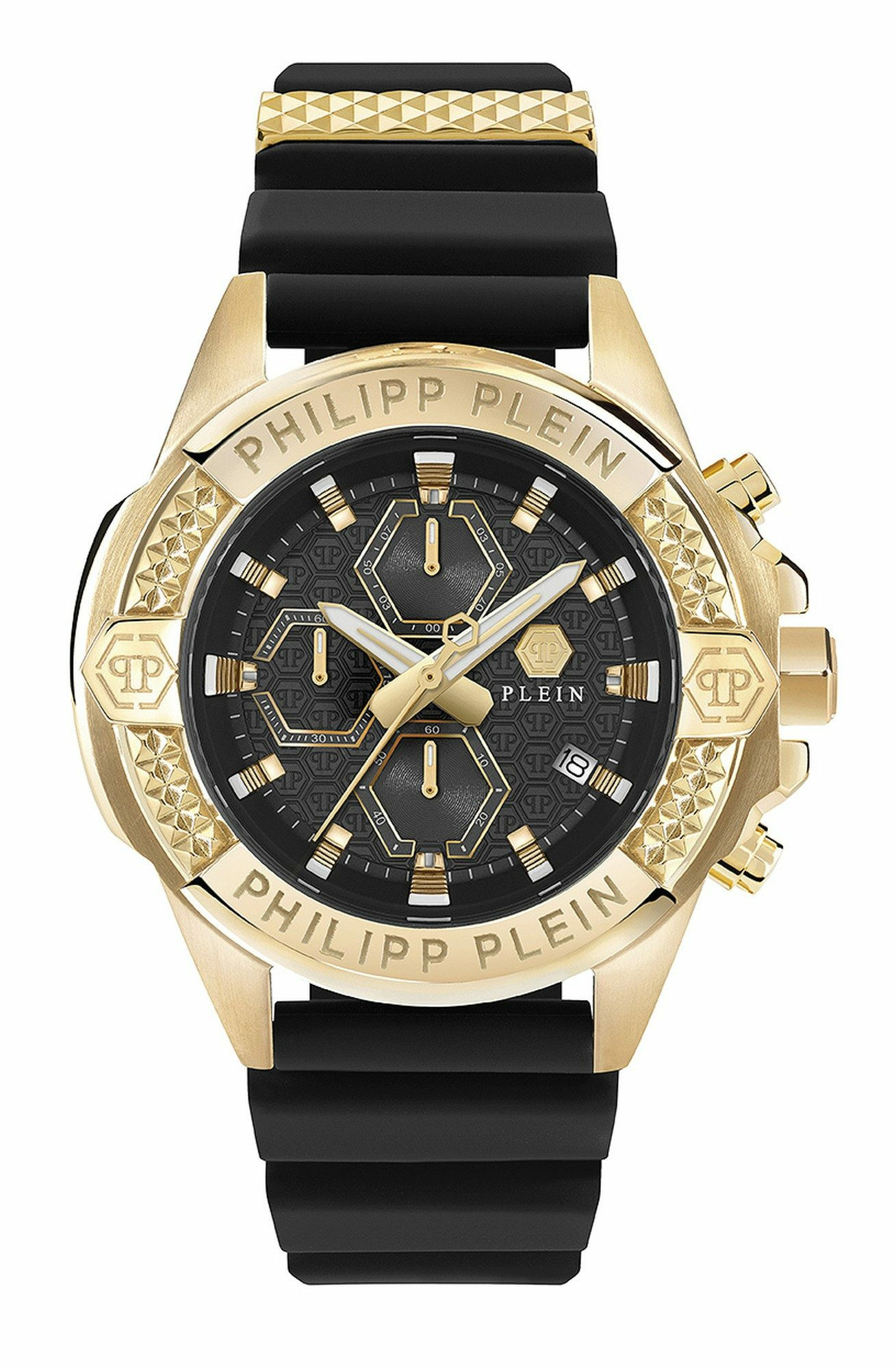 Philipp Plein Herrenuhr The $kull Chrono Schwarz/Gold PWWFA0225 Philipp Plein Herrenuhr The $kull Chrono Schwarz/Gold PWWFA0225