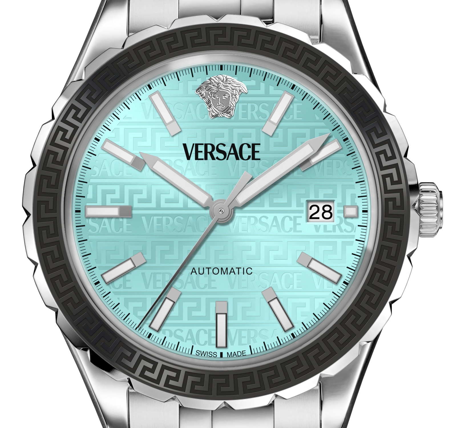 Versace Herren-Armbanduhr Hellenyium Silbe Blau VEQCA0324 – Bild 3