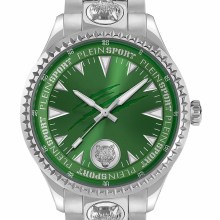 Plein Sport Herren Uhr LINEMAN PS5BA0624 Edelstahl Silber‑Grün 45 mm Plein Sport Herren Uhr LINEMAN PS5BA0624 Edelstahl Silber‑Grün 45 mm