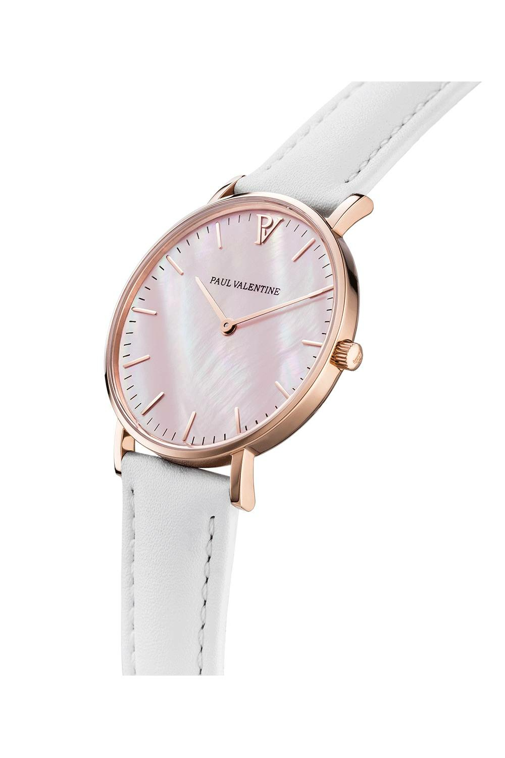 Paul Valentine Damen Armbanduhr ROSE GOLD PINK SEASHELL WHITE 36 MM PV36616 – Bild 2