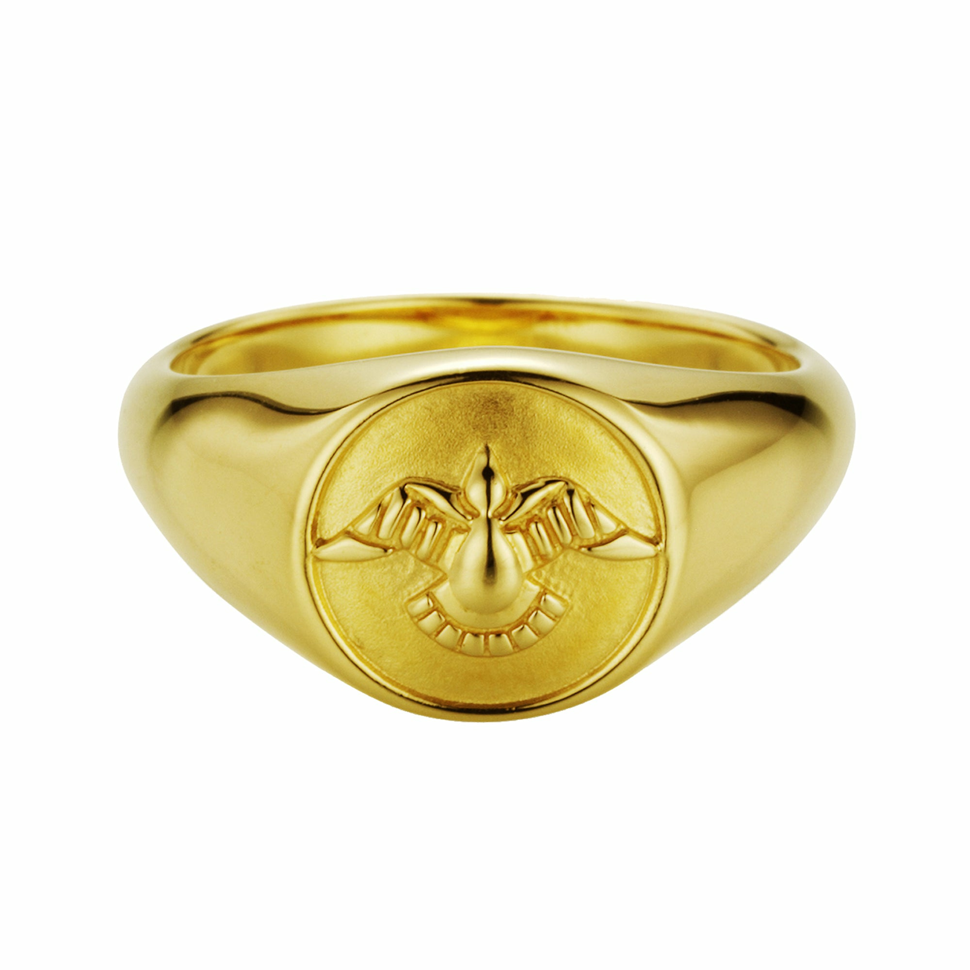 Ring 925/- Silber vergoldet Taube Siegelring 41184482984030 Ring 925/- Silber vergoldet Taube Siegelring 41184482984030