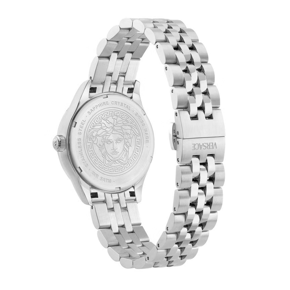 Versace Uhr Damen Hellenyium Lady silber, blau 35 mm VE2S01025 Versace Uhr Damen Hellenyium Lady silber, blau 35 mm VE2S01025