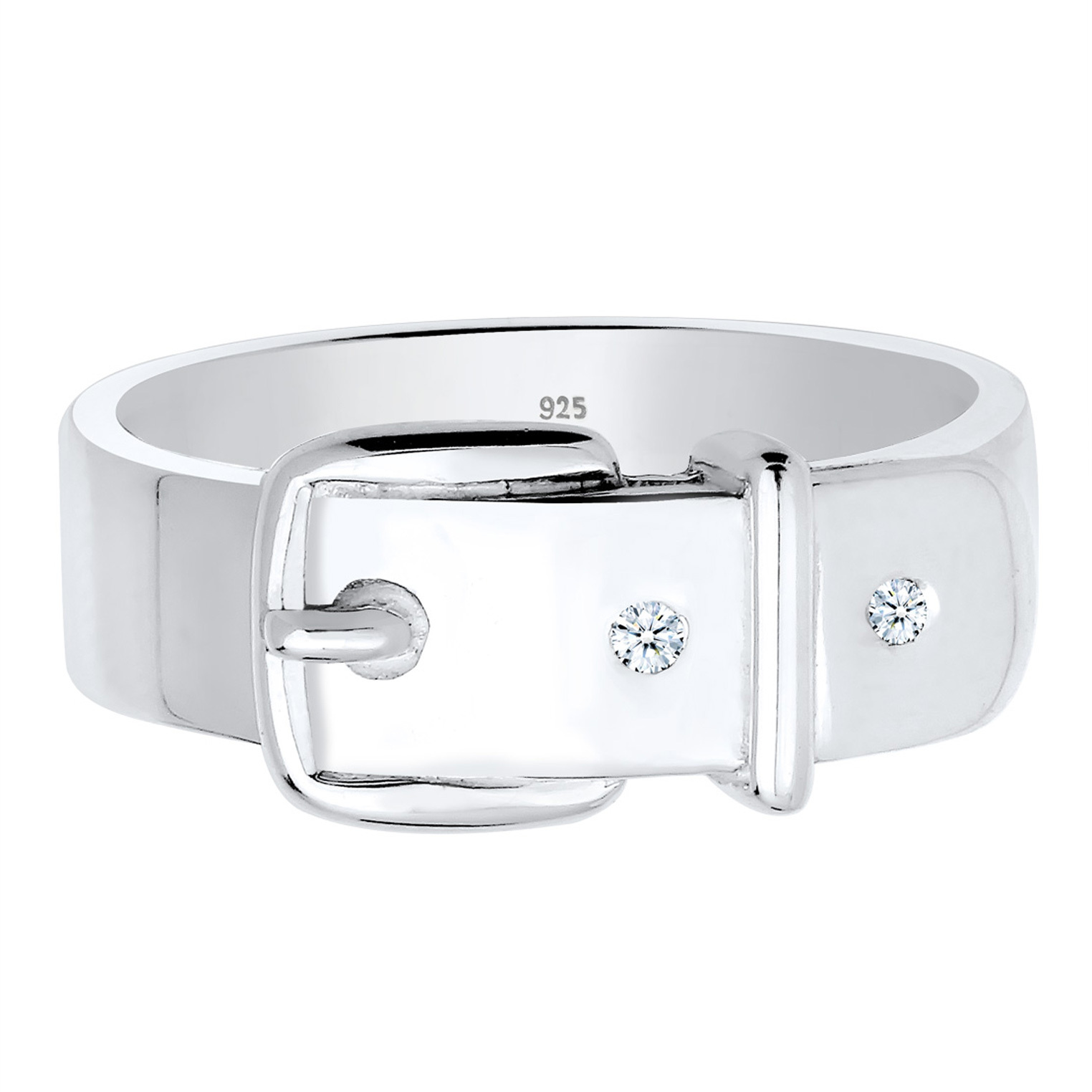 Ring Gürtel Symbol Diamant 0.03 ct. 925 Sterling Silber – Bild 2