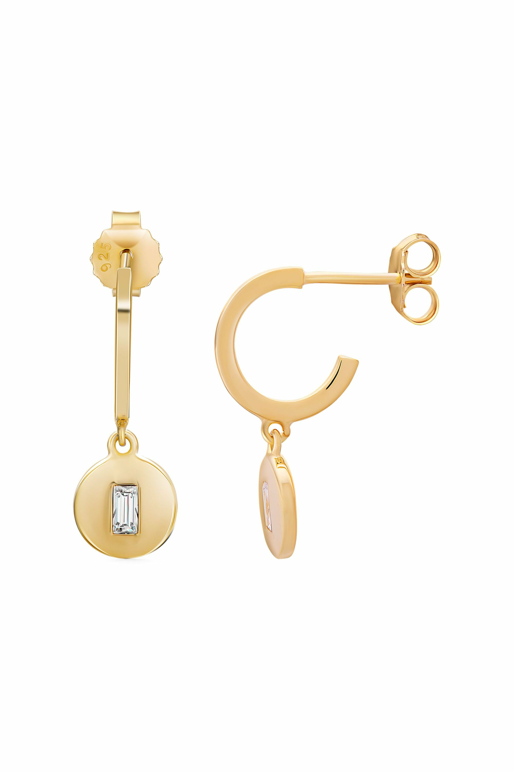 Creole 925 Sterling Silber gelb vergoldet Boho Zirkonia Anhänger 41185176092766 Creole 925 Sterling Silber gelb vergoldet Boho Zirkonia Anhänger 41185176092766