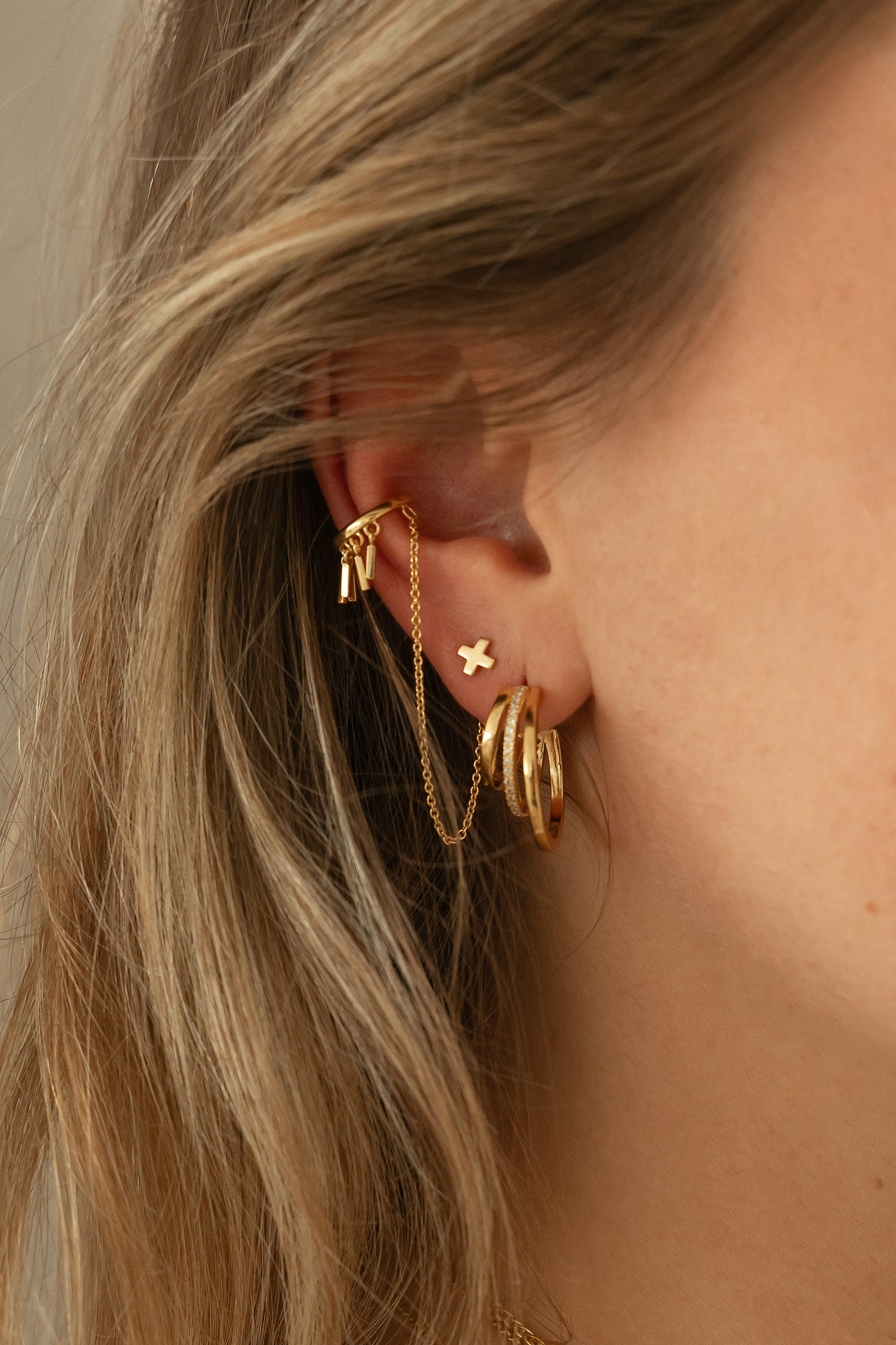 Creole 925 Silber vergoldet Triple Design mit Zirkonia 41185105739870 Creole 925 Silber vergoldet Triple Design mit Zirkonia 41185105739870