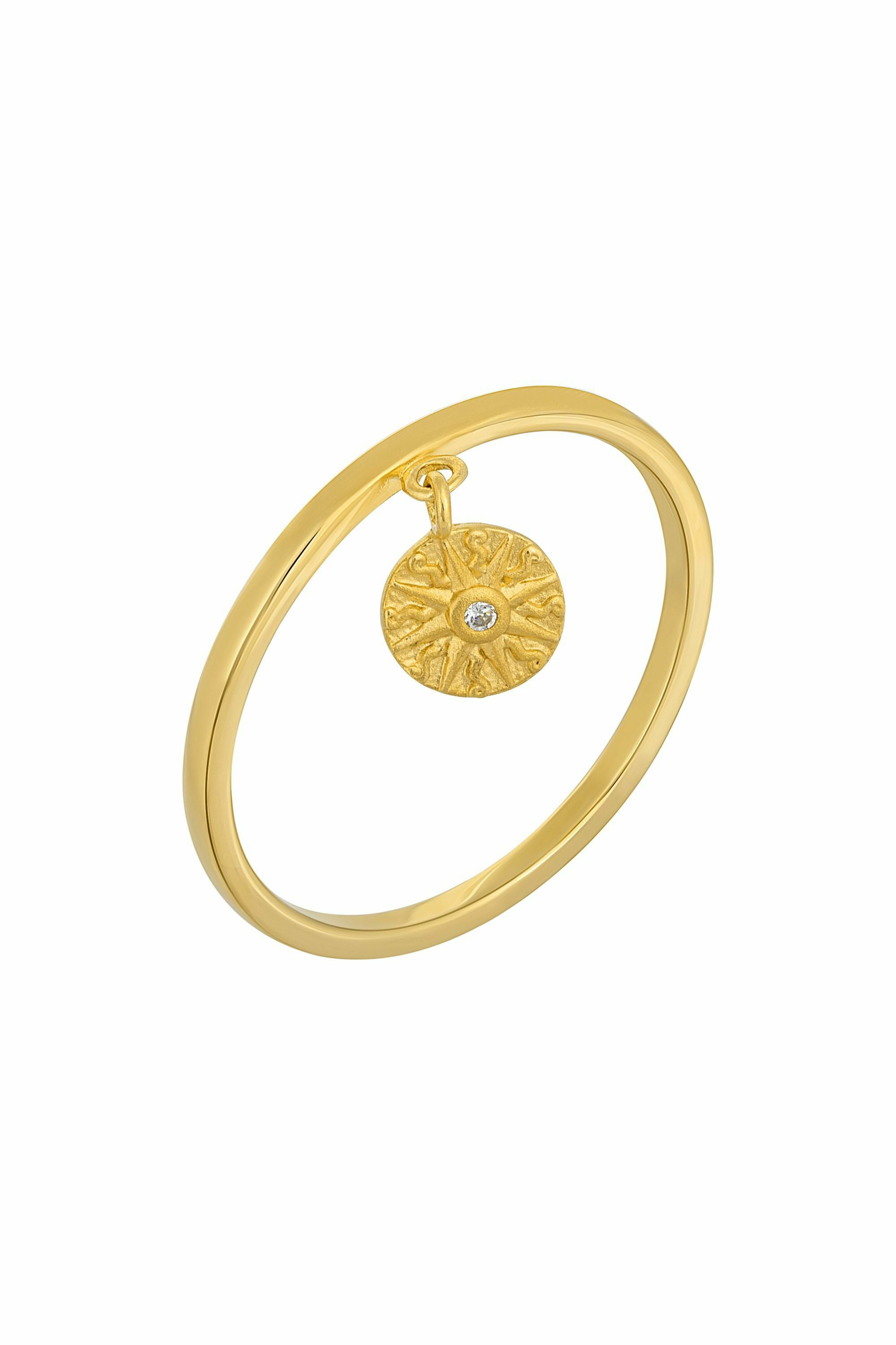 Ring 925 Silber Anhänger Münze vergoldet Sonne Zirkonia 41184880853086 – Bild 3