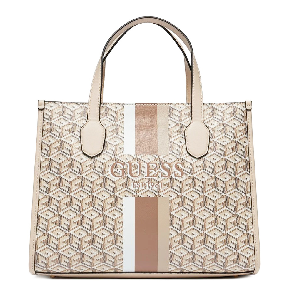 Guess Damen Handtasche Silvana G Cube Logo Beige / Multicolor HWSC8665220MTG Guess Damen Handtasche Silvana G Cube Logo Beige / Multicolor HWSC8665220MTG