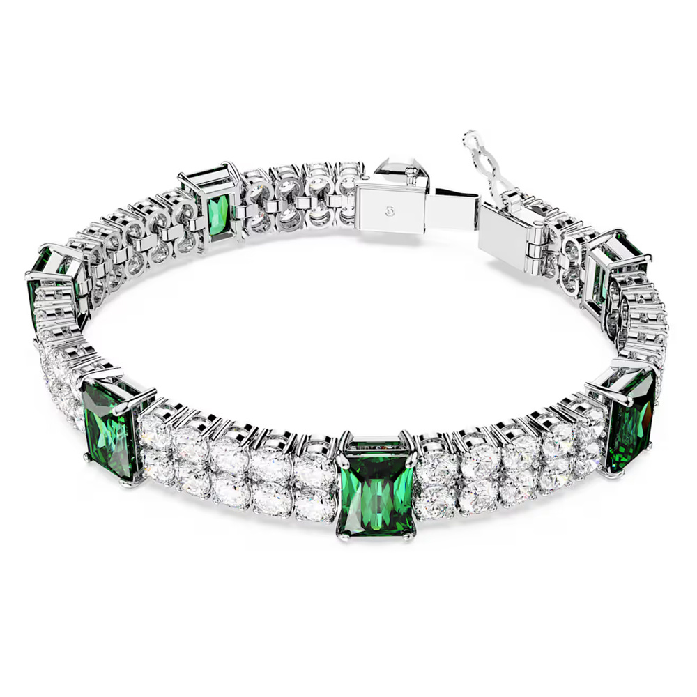 Swarovski Armband Unisex Matrix Tennis Grün, Weiß Rhodiniert 48/M 5666163 – Bild 2