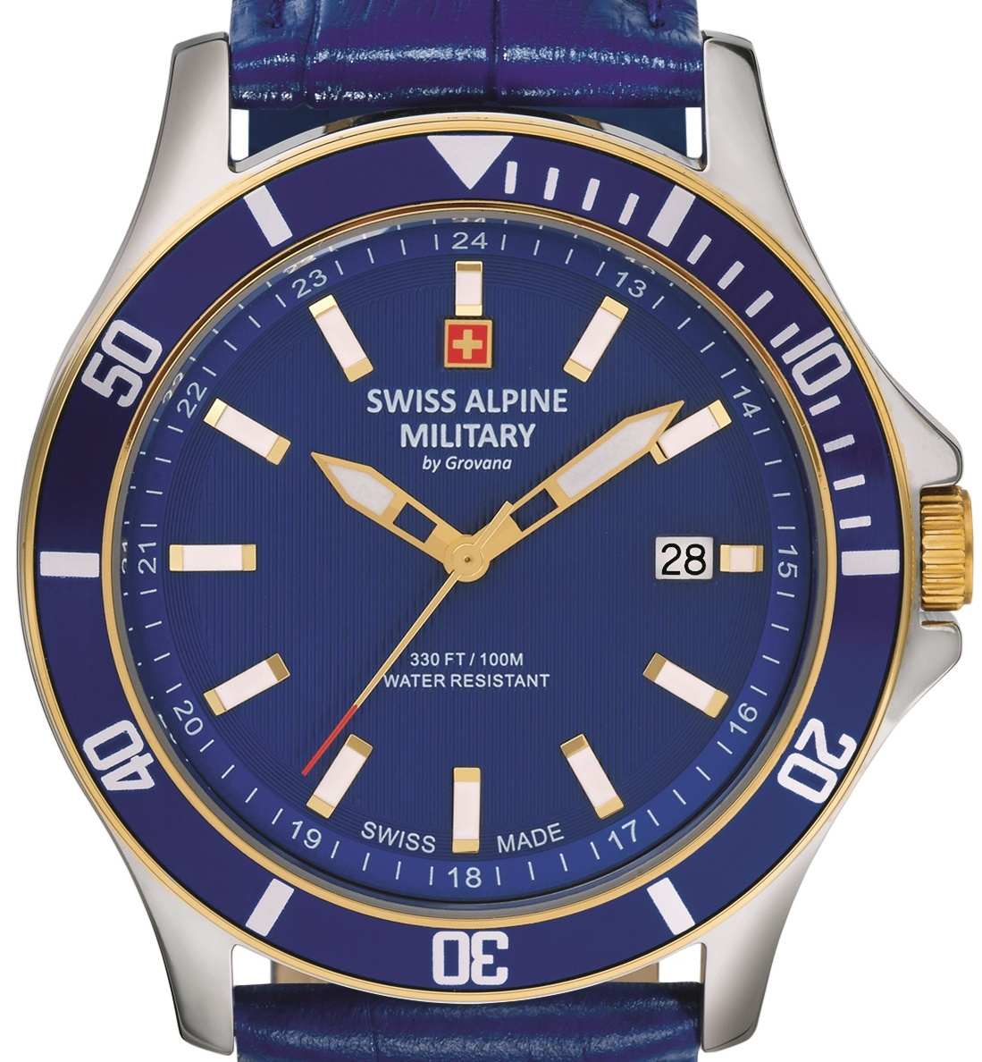 Swiss Alpine Military Herren Armbanduhr 42 mm Armband Leder 7022.1545 – Bild 3