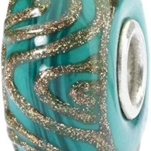 Trollbeads Damen-Bead 925 Silber Glas Perle Grün TGLBE-10406 Trollbeads Damen-Bead 925 Silber Glas Perle Grün TGLBE-10406